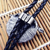 Bull head chain cow poirot led rope leather necklace