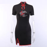 Embroidery Splice Hollow Out Dress