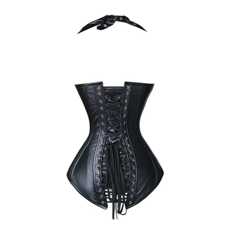 Faux Leather Corset