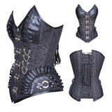 Gothic Black Embroidery Corset Steampunk