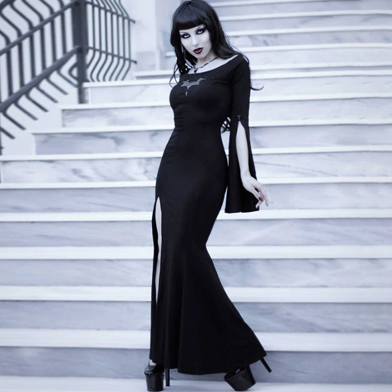 Sexy Dress Women Bat Hollow Out