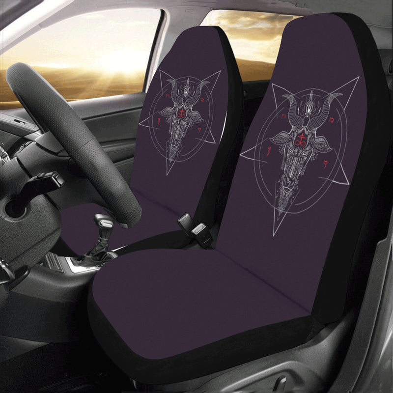 Red text Satanic Car Seat Covers (Set of 2)