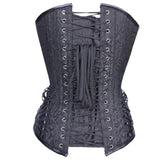 Gothic Black Embroidery Corset Steampunk