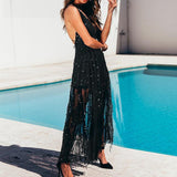 Sexy sequin lace long dress