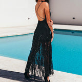 Sexy sequin lace long dress
