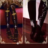 Patterned Black Tights Angel Stockings