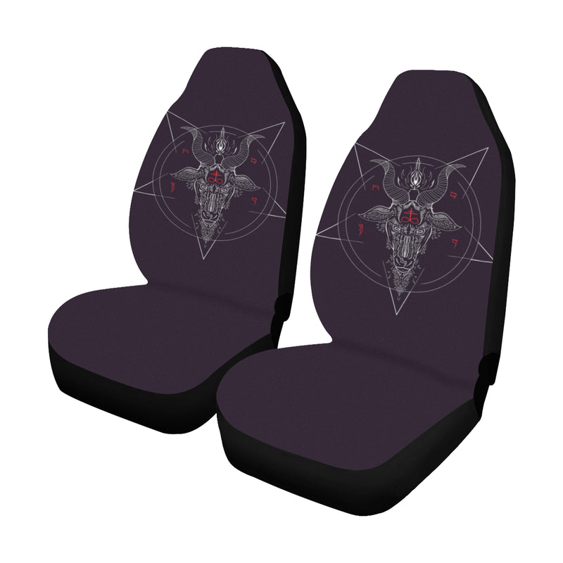 Red text Satanic Car Seat Covers (Set of 2)