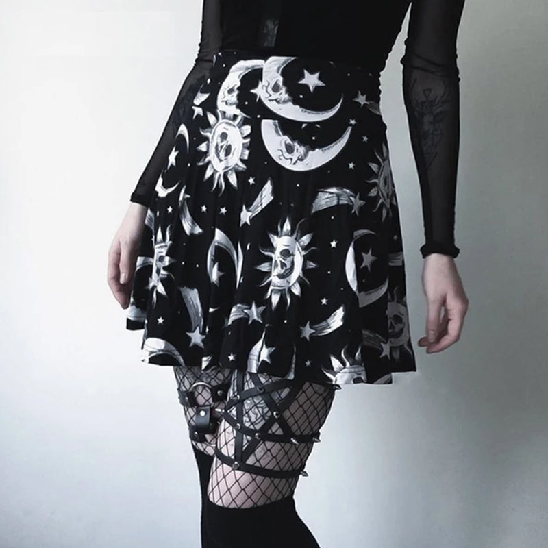 Moon Star Pleated Elegant Skirts