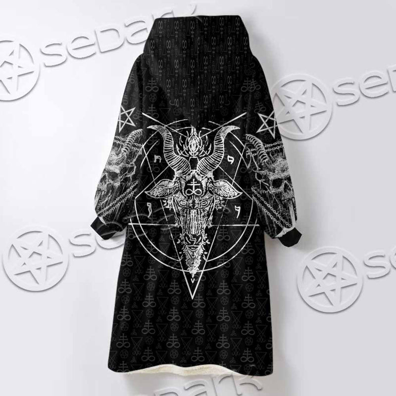 Sigil of Baphomet AIO-0418 Oversized Sherpa Blanket Hoodie