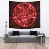 Red Blood Fire Satanic Symbol SED-0483 Tapestry