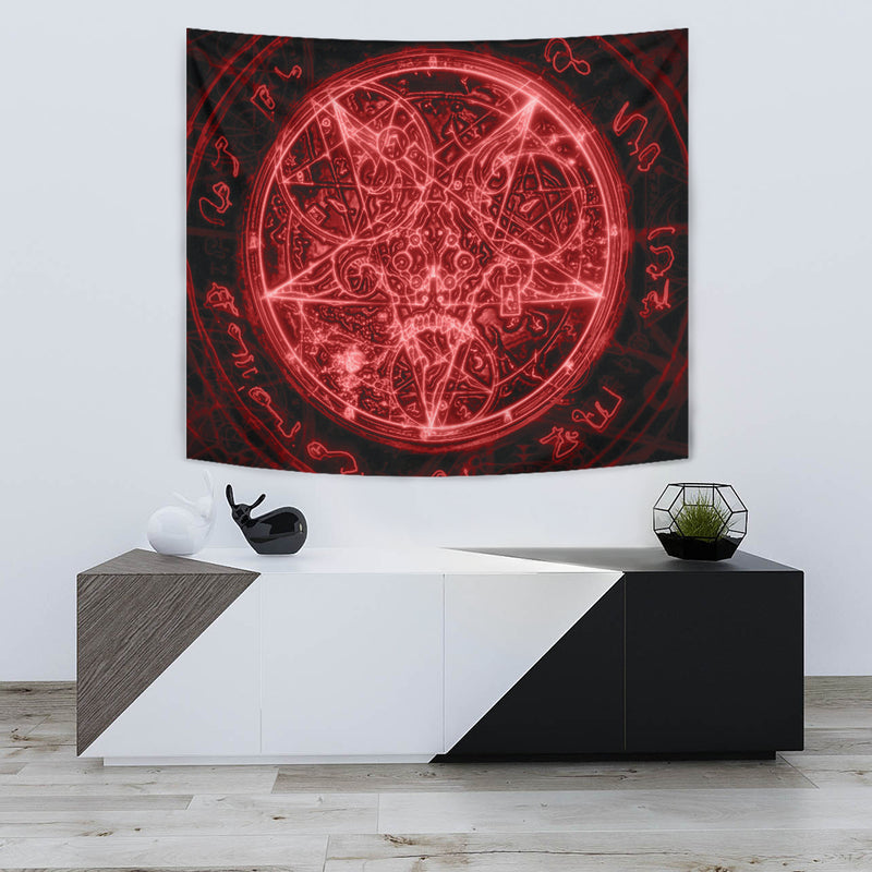 Red Blood Fire Satanic Symbol SED-0483 Tapestry