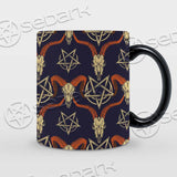 Goat Ram Skulls Pentagram Crescent Moon Mug TET-9999