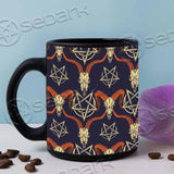 Goat Ram Skulls Pentagram Crescent Moon Mug TET-9999