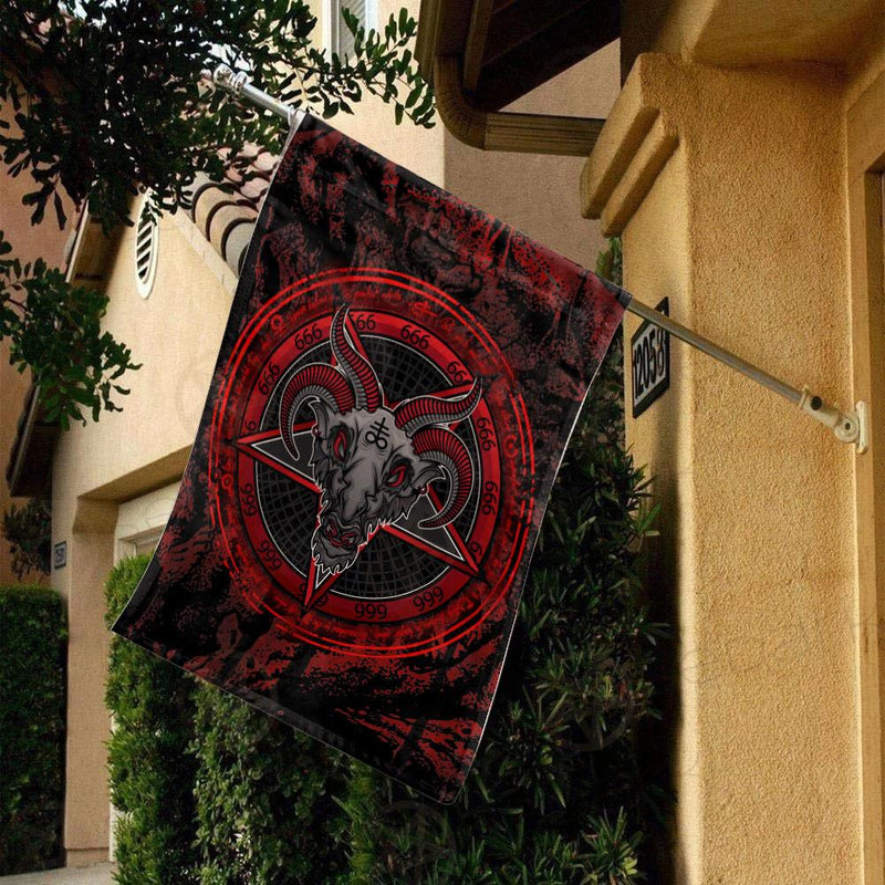 Satanic 666 Red Background SED-0354 Flag