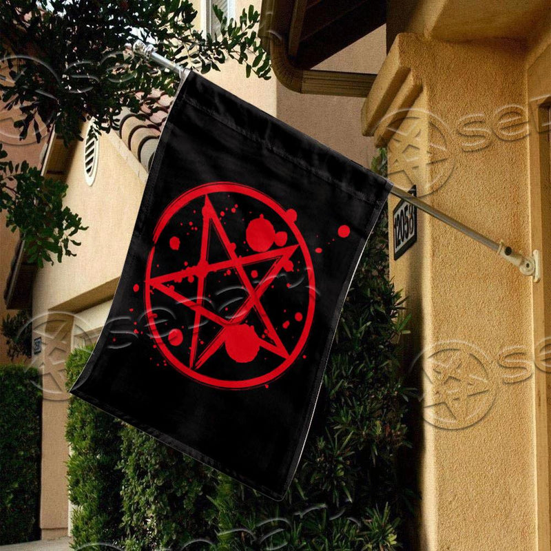 Red Pentagram Simple SED-0804 Flag