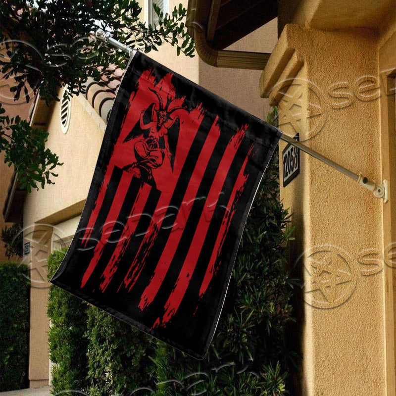 Red Baphomet SED-0807 Flag