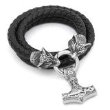 Viking Nordic Celtic Wolf Mjolnir Hammer Necklace