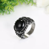 Retro Vintage Gothic Black Stainless Steel Rings - A2255800851401430