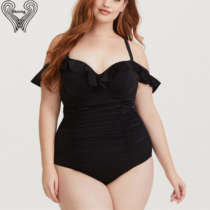 Plus Size Mesh Swimsuit Push Up