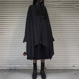 Gothic Oversize Black Shirt Long Sleeve