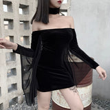 Sexy Shoulder Bodycon Dress Long Sleeve Vintage Party