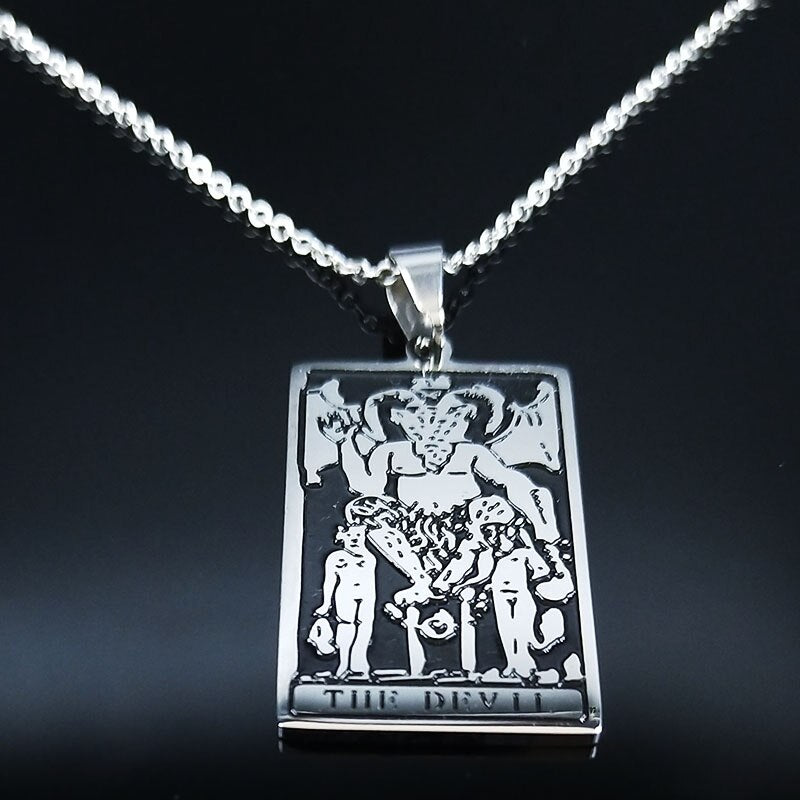 Stainless Steel Satan Necklace Silver