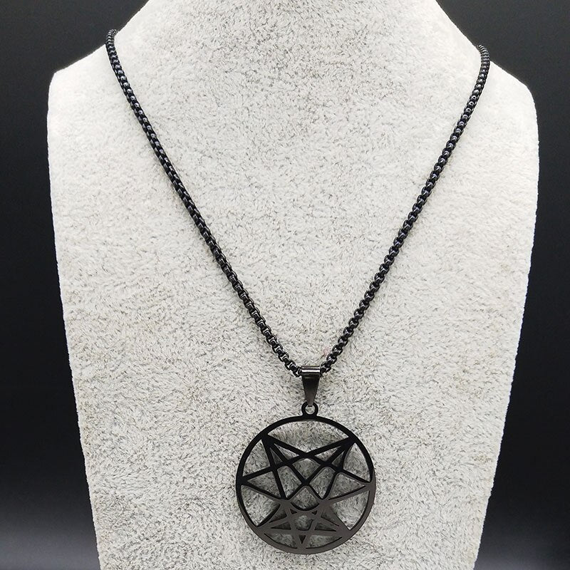 Black Stainless Steel Pendant Necklace