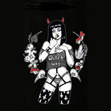 Gothic Punk T-Shirt The Witch Way Demon Print