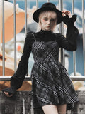 Gothic Grunge Plaid Slip Casual Dress