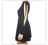 Gothic Flare Long Sleeve Slash Neck Slim Dress