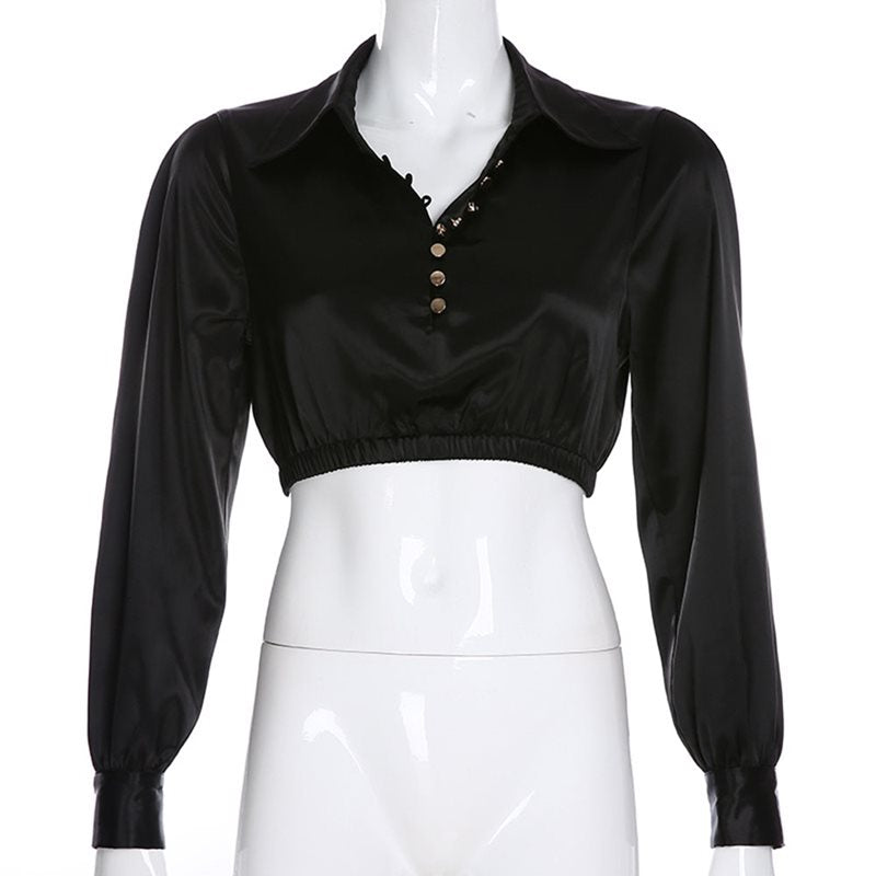 Sexy Long-Sleeve Lapel Shirt