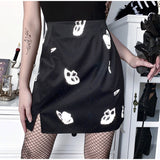 Gothic Black Mini Skirts Reflective Butterfly