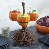 Halloween Pumpkin Snack Bowl Stand, Broomstick Snack, Bowls Halloween Table Decoration