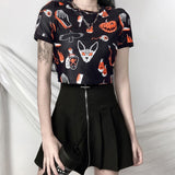 Halloween Pumpkin Print Gothic T-Shirt