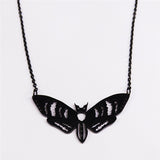 Gothic Moth Necklace Pendant