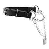 Gothic Choker Pu Leather Lock Chain