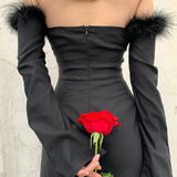 Elegant Black Patchwork Dress