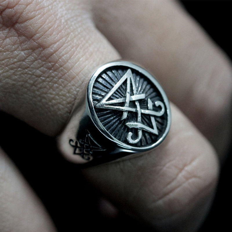 Sigil of Lucifer Ring Gothic