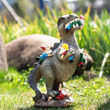Garden Dinosaur Statue Gnome Funny Dwarf, Fairy Garden Courtyard Sculpture, Statue Sculpture Home Outdoor, Garden Statues Outdoor