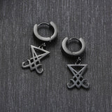 Earrings Sigil Of Lucifer Satanic Symbol