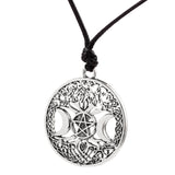 Viking Amulet Tree of Life Moon Pentagram Pendant Necklace