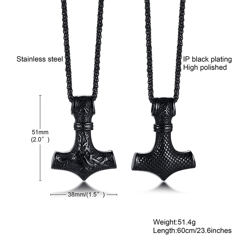 Vintage Retro Viking Necklaces Thor Mjolnir Hammer