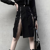 Skirts Gothic Streetwear Zipper High Waist