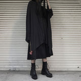 Gothic Oversize Black Shirt Long Sleeve