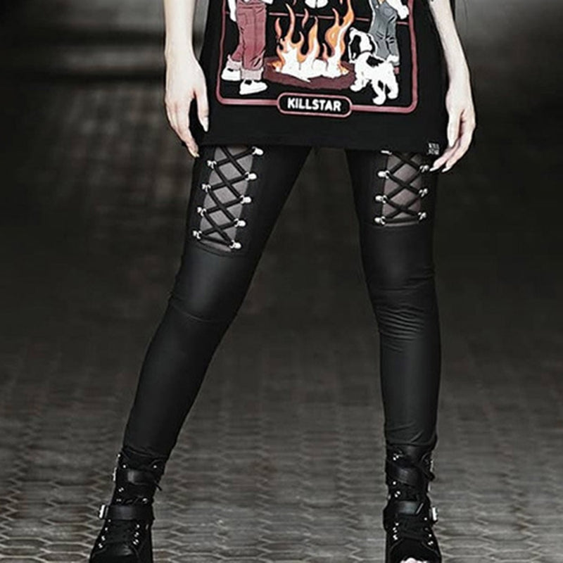 Pants Sexy Black PU Leather High Waist