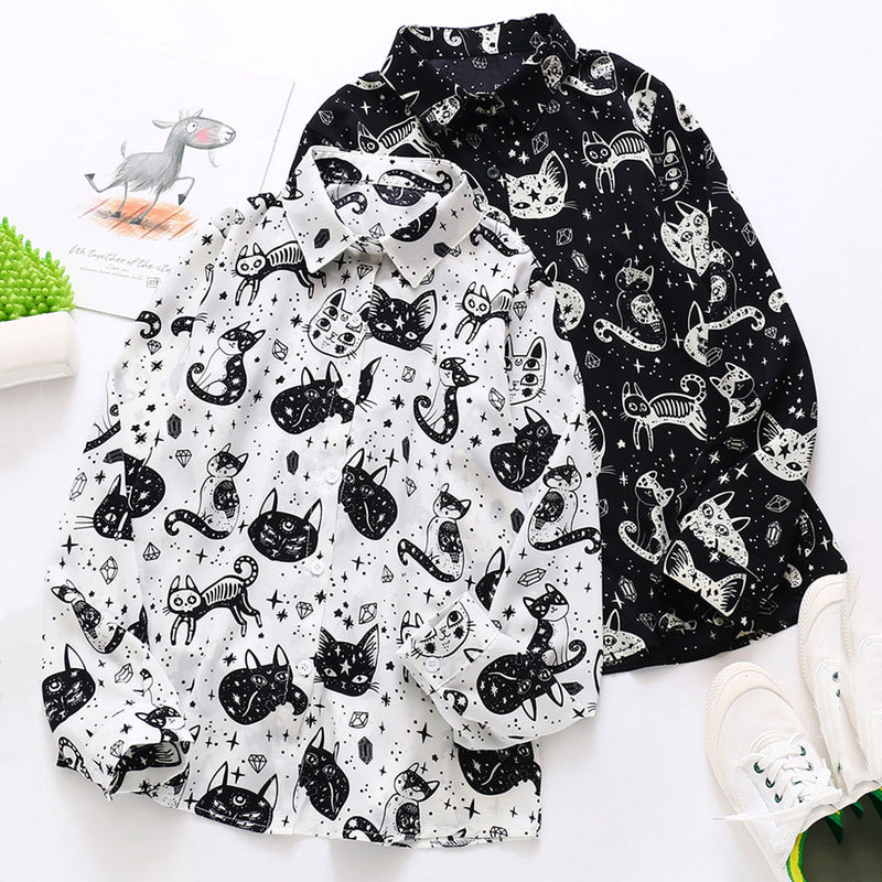 Gothic Casual Shirts Animal Print