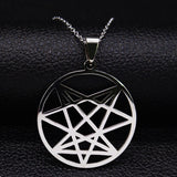 Satan Cross Stainless Steel Necklaces