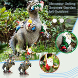 Garden Dinosaur Statue Gnome Funny Dwarf, Fairy Garden Courtyard Sculpture, Statue Sculpture Home Outdoor, Garden Statues Outdoor