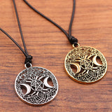 Viking Amulet Tree of Life Moon Pentagram Pendant Necklace