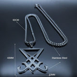 Church of Satan Stainless Steel Statement Necklace